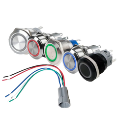 19mm Metal Push Button Switch — Latching LED, IP67