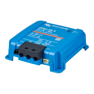 Victron Orion XS 12/12-70A DC-DC charger, left-side angle view