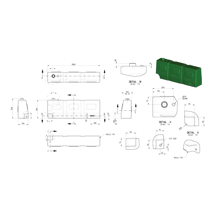 BOAB 50Lt Poly Taper Water Tank – view 2