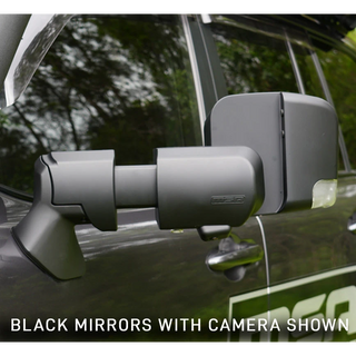 Car side mirrors with camera attachment on a vehicle