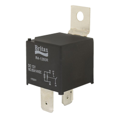 Britax Heavy-Duty Mini Relay — R4-1280R 80A 12V 4-Pin N/O Resistor