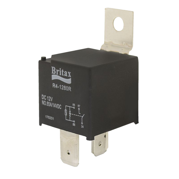 Britax Heavy Duty Mini Relay 12V 80A N/O 4Pin Resistor