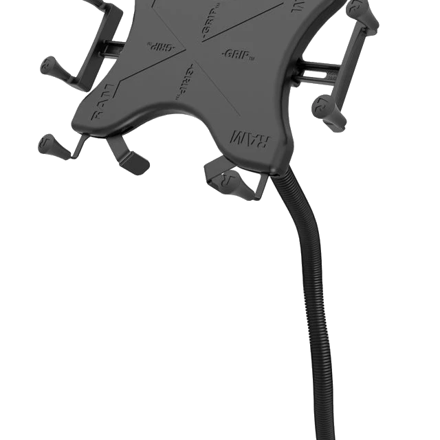 No-Drill Tablet Mount with 18″ Bendable Arm for iPad & 9-11″ Tablets – X-Grip holder on the bendable arm