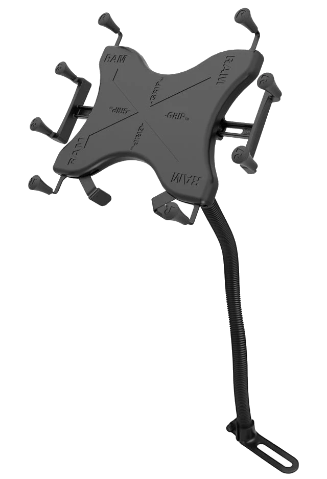 No-Drill Tablet Mount with 18″ Bendable Arm for iPad & 9-11″ Tablets – X-Grip holder on the bendable arm