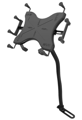 No-Drill Tablet Mount with 18″ Bendable Arm for iPad & 9-11″ Tablets – X-Grip holder on the bendable arm
