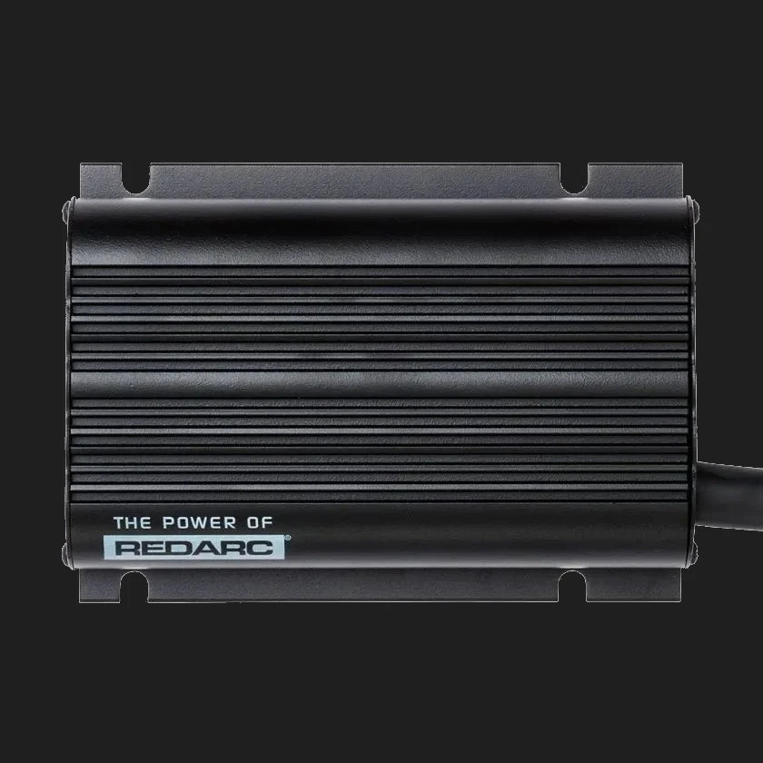 Redarc BCDC1225D Classic25 side profile, showing fanless potted construction