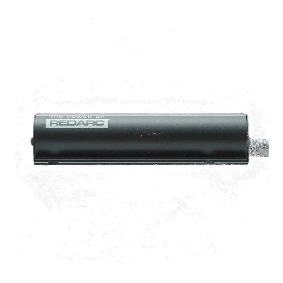 Redarc BCDC2420 24V DC-DC charger side view showing 37mm low-profile height for under-bonnet mounting