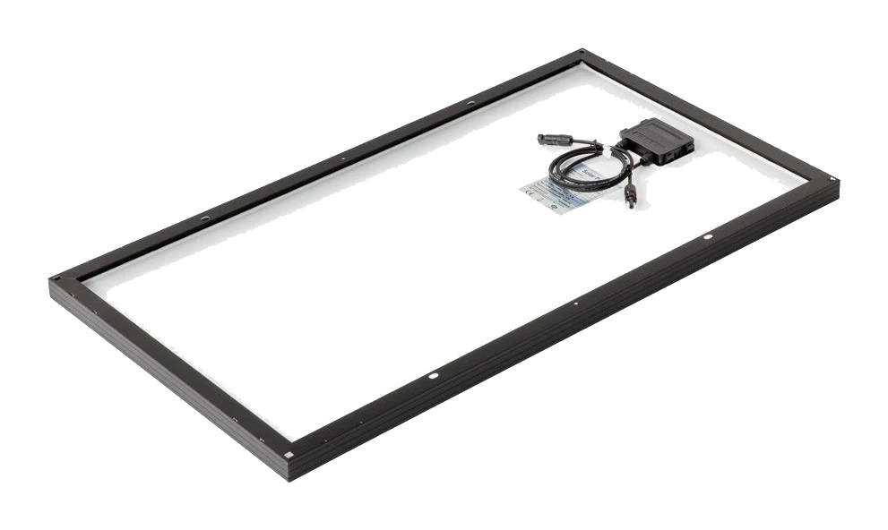 REDARC 120W 12V Monocrystalline Solar Panel – 1070x590x35 – rear view of the panel frame