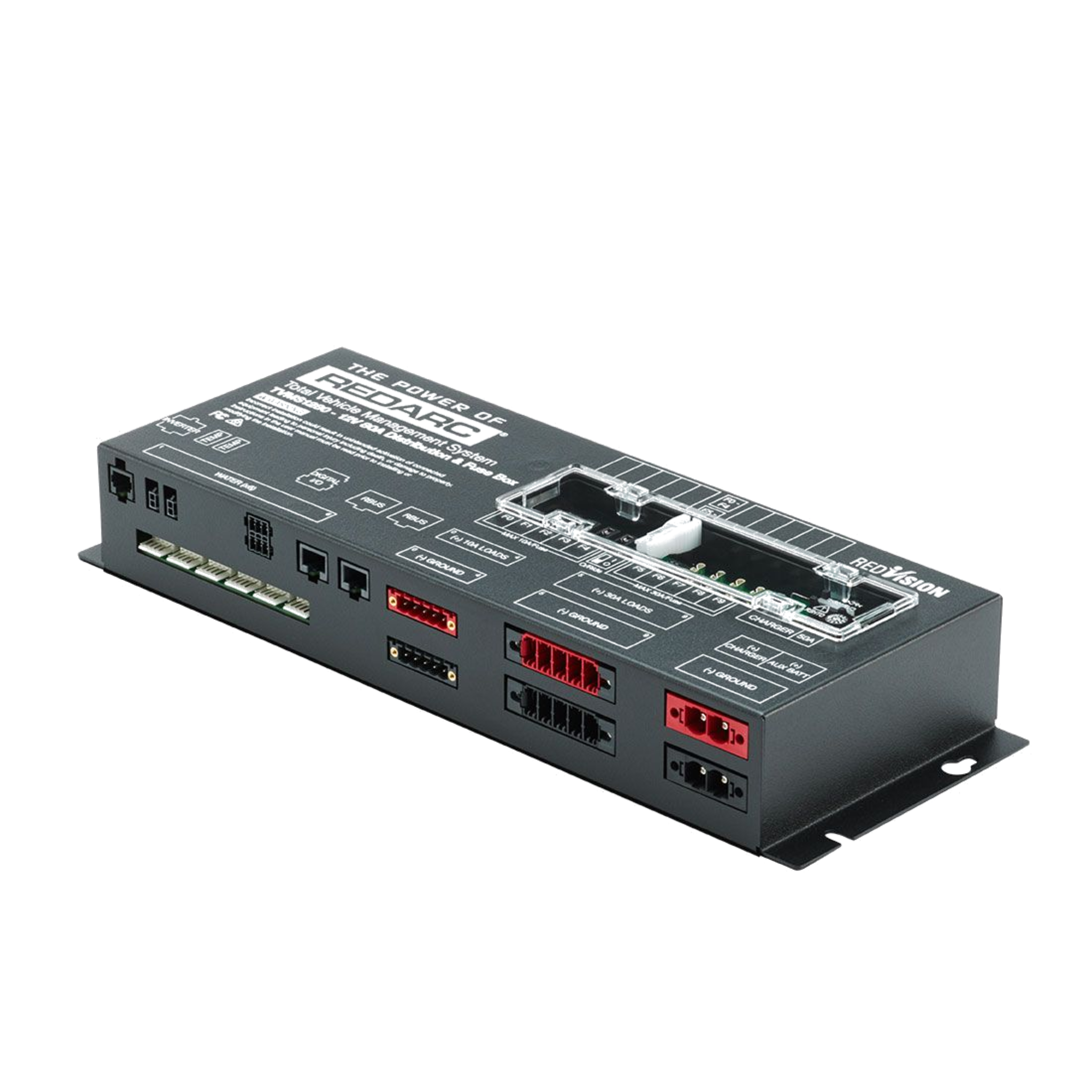 Redarc TVMS1280-DBV2 TVMS Prime Control Module shown at an angle on a transparent background