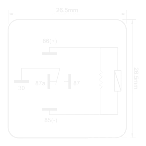 Britax 24V mini relay pin diagram showing ISO 280 layout: pin 30 common, 85 and 86 coil terminals, 87 normally-open, 87a normally-closed