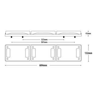 Roadvision 10-30V Stop/Tail x 2/Ind Jumbo Triple Surface Mount 604x132mm – view 2