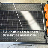 Roof rack with full-length load rails on the Bush Company AX27 Clamshell Rooftop Tent