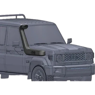 Gray SUV with a roof rack on a white background