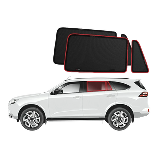 Rear window sunshade set with a white Isuzu MU-X – SnapShades Isuzu MU-X Rear Window Shades (RJ 2020+)