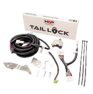 HSP Tail Lock kit for GWM Haval Cannon: actuator, wiring harness, mounting brackets, hardware and cable ties