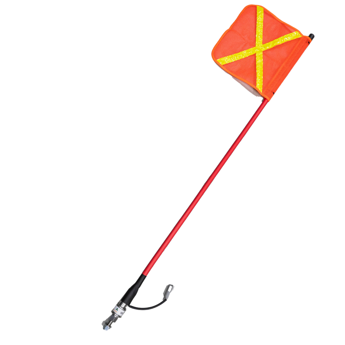 Acot500 1.2m Whip With Flag and 60cm LED Light Strip, Quick Release 12V