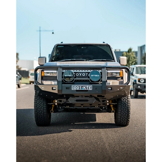 Toyota Prado 250 fitted with the TCC 250 Prado Bull Bar on a road