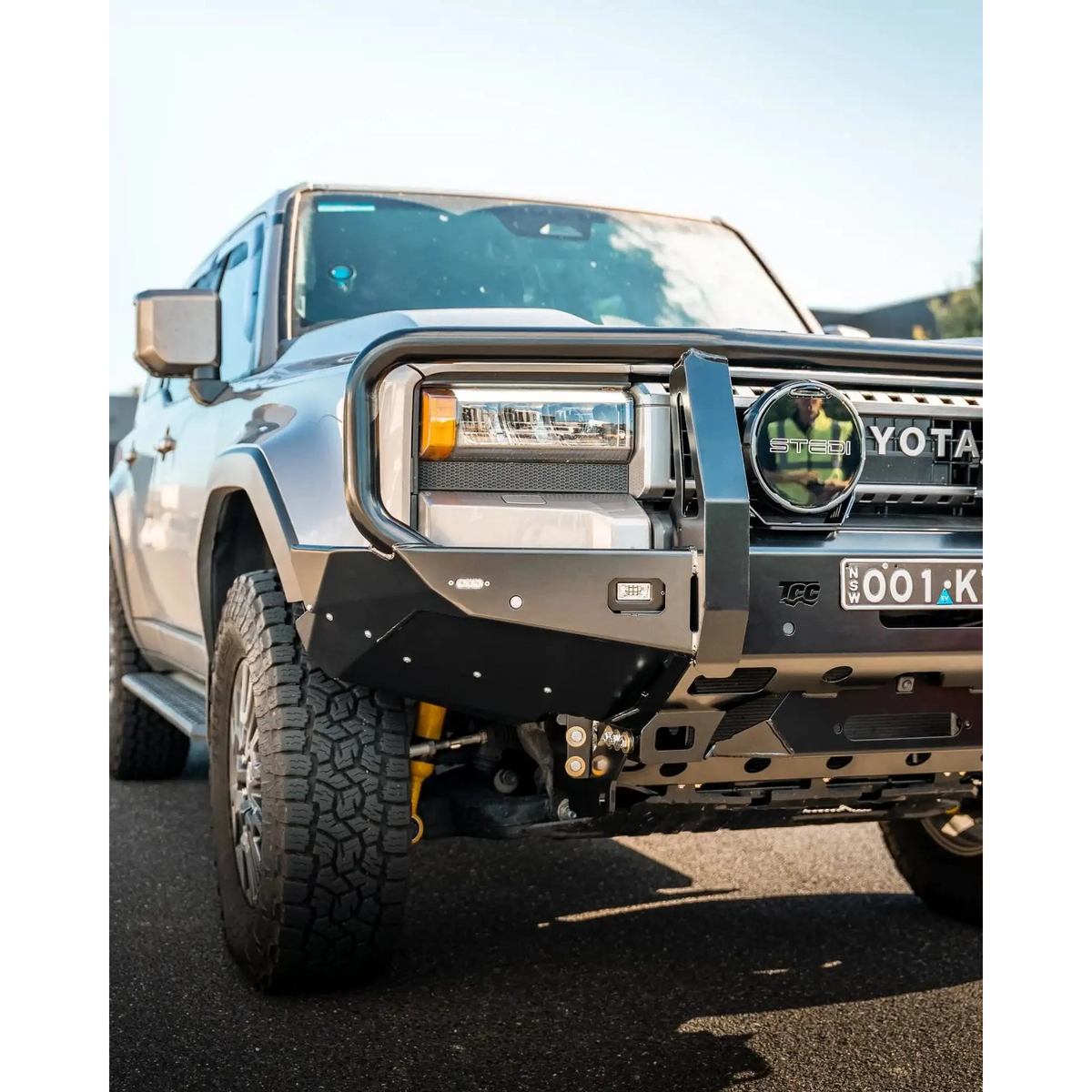 close up of TCC 250 Prado Bull Bar