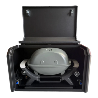 Portable grill in a black carrying case on a white background – Thorburns BBQ 2.0 Accessory