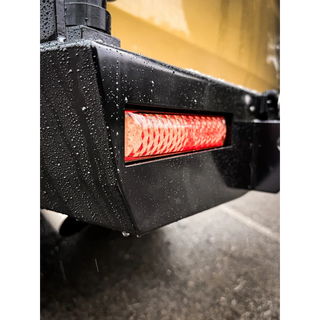 Thorburns LC75/78 Rear Bar – close-up of a black vehicle bumper with a red LED light