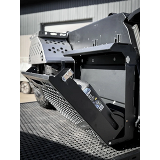 Close up of Thorburns Lockable Dual Jerry Can Holder