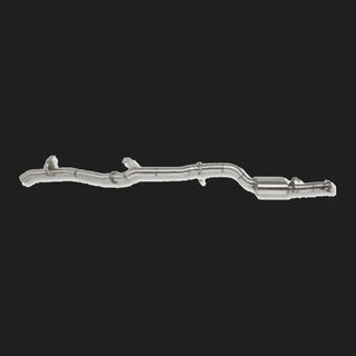 Metallic exhaust pipe on a white background – Torqit 3.5″ Single Exit DPF Back Exhaust 79 Series Single Cab 4.5L Toyota Landcruiser 08/2016+ – view 3