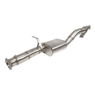 Metallic exhaust pipe on a white background – Torqit 3.5″ Single Exit DPF Back Exhaust 79 Series Single Cab 4.5L Toyota Landcruiser 08/2016+ – view 4