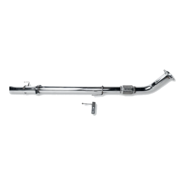 Chrome exhaust pipe on a white background – Torqit 3″ DPF Back Performance Exhaust for 2.8L N80 Toyota Hilux 08/2020+