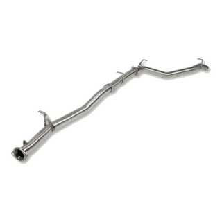 Metallic exhaust pipe on a white background – Torqit 3″ Single Exit DPF Back Exhaust 79 Series 4.5L Toyota Landcruiser Dual Cab 2016-09/2023 – view 3