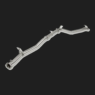 Metallic exhaust pipe on a white background – Torqit 3″ Single Exit DPF Back Exhaust 79 Series 4.5L Toyota Landcruiser Single Cab 2016-09/2023