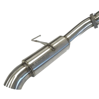Stainless exhaust tip with Torqit branding – Torqit DPF Back 3.5″ Performance Exhaust Toyota 300 Series Landcruiser