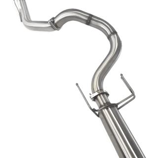 Stainless exhaust bend section on a white background – Torqit DPF Back 3.5″ Performance Exhaust Toyota 300 Series Landcruiser