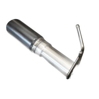 Metallic exhaust pipe on a white background – Torqit Single Exit 3″ Cat Back Performance Exhaust for Jeep Gladiator 2020+