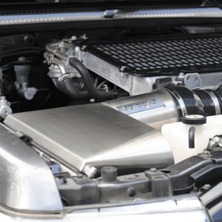 Engine bay view with the Torqit airbox installed – Torqit Stainless Steel Airbox (Matte Black) for Toyota 4.5L Landcruiser
