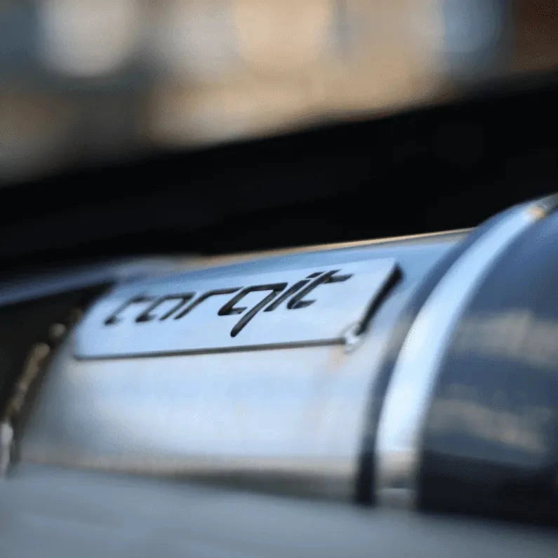 Torqit airbox fitted in the engine bay – Torqit Stainless Steel Airbox (Matte Black) for Toyota 4.5L Landcruiser