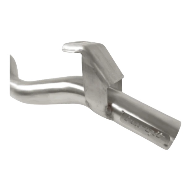 Metallic tool or component on a white background