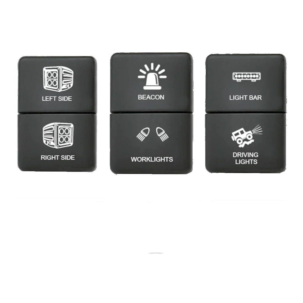 Lightforce Toyota-Style Small Dual Switch — 12V 3A Blue/Green LED