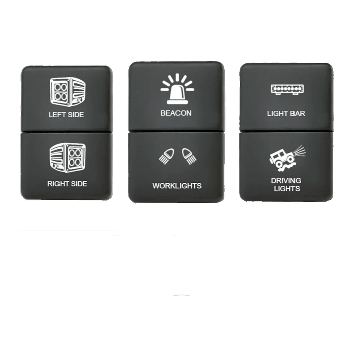 Lightforce Toyota-Style Small Dual Switch — 12V 3A Blue/Green LED