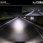 High-performance lighting system on a road with Lazer branding.