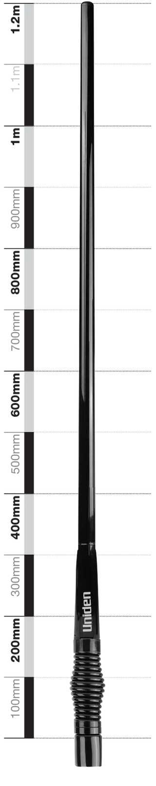 Uniden ATX970 Heavy Duty 6.6 dBi Gain Black Fibreglass Raydome Antenna – full-length antenna