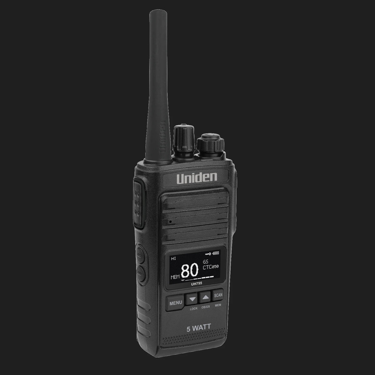 Uniden UH755 5 Watt UHF CB Splashproof Handheld Radio