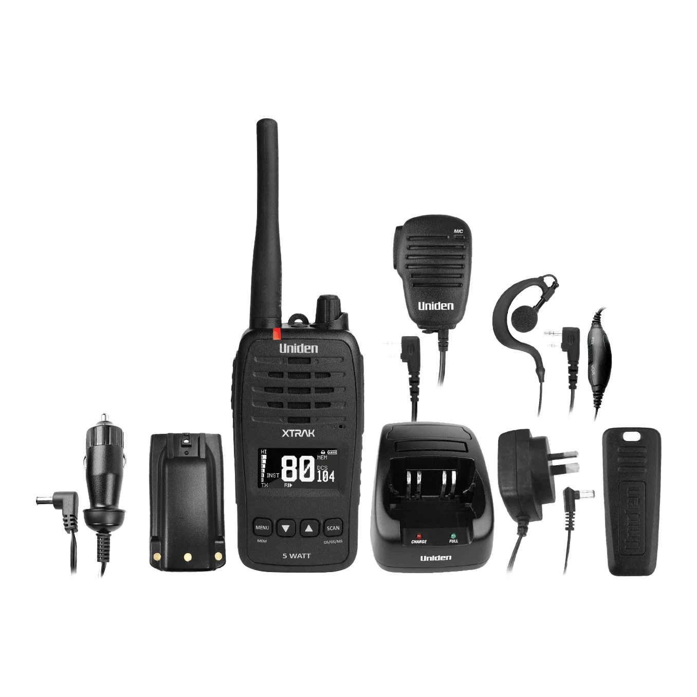 Uniden XTRAK 50 UHF Handheld Radio + Vehicle Accessory Kit – view 2