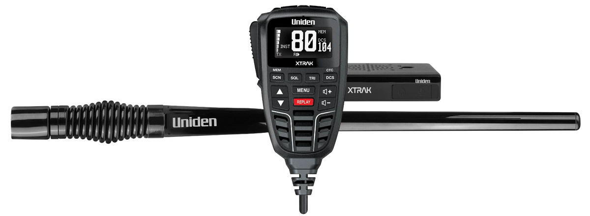 Uniden XTRAK 80 Offroad Pack – controller, radio body and antenna