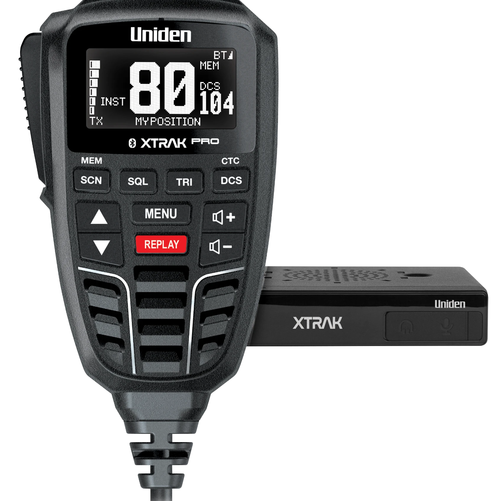 Uniden XTRAK 80 Pro controller with compact radio body