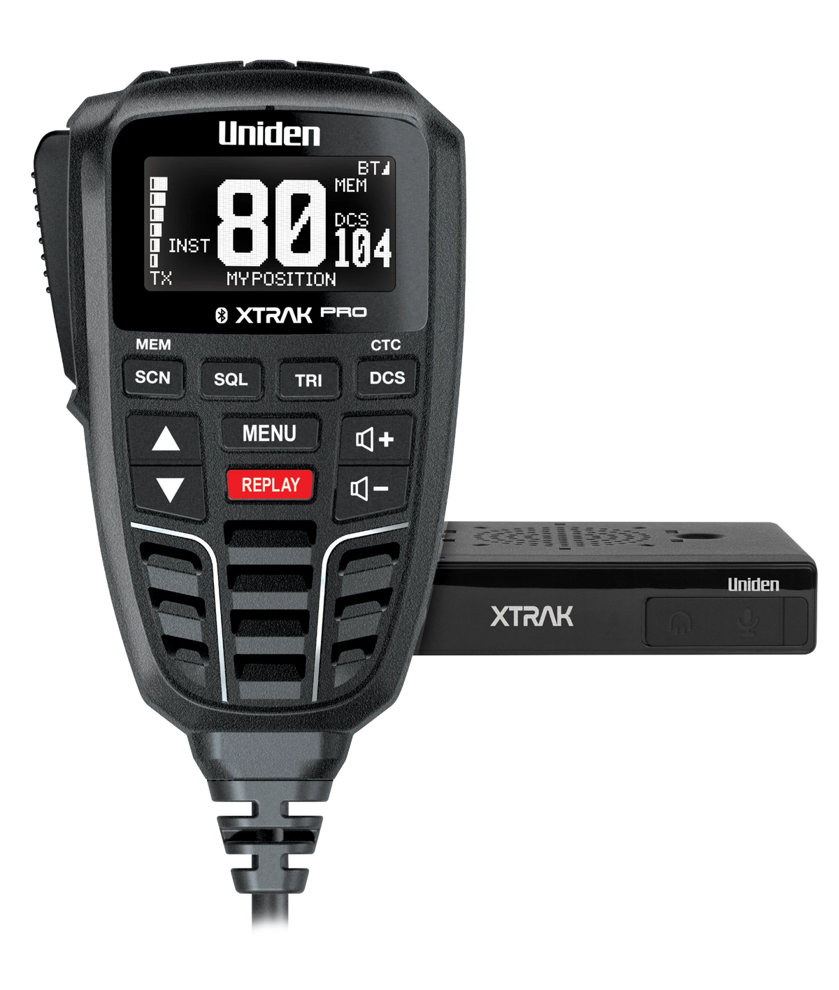 Uniden XTRAK 80 Pro controller with compact radio body