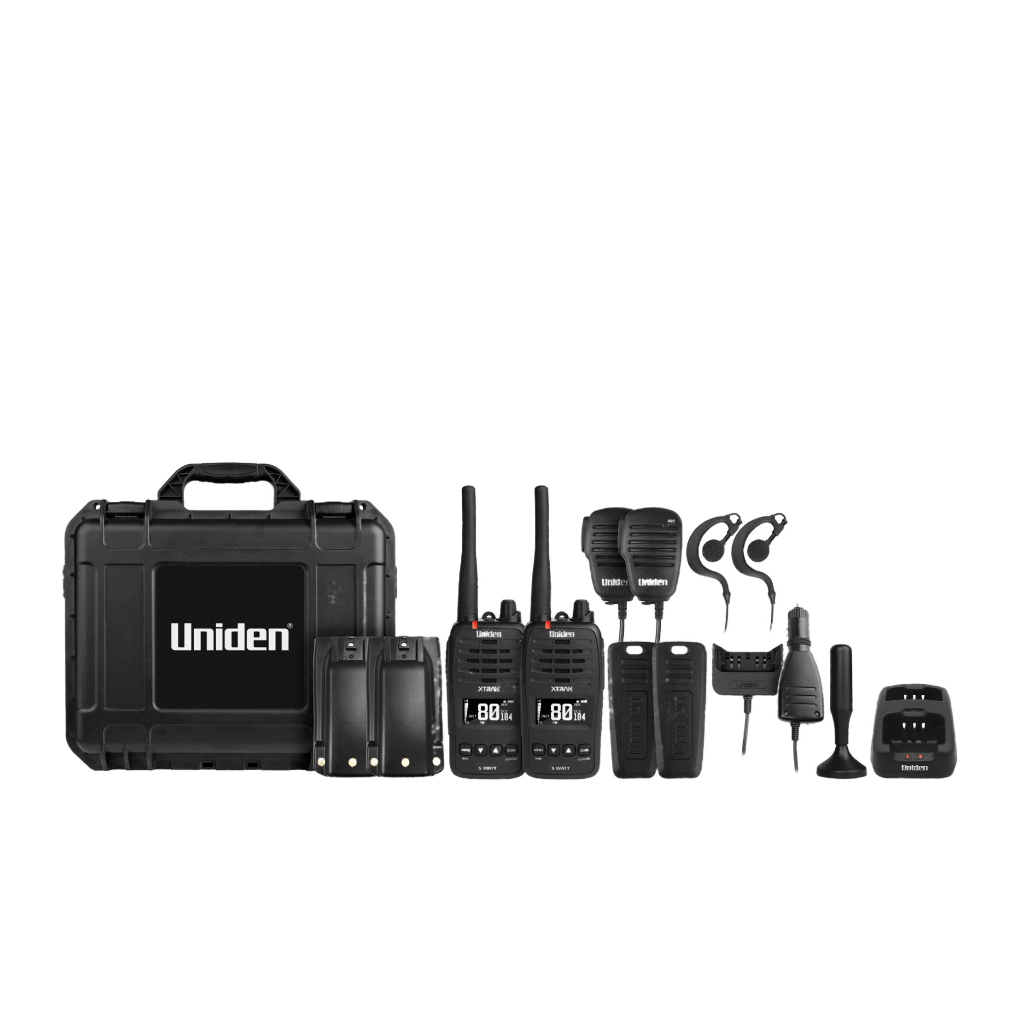 Uniden XTRAK50-2TP 5 Watt UHF Waterproof Handheld Radio Tradies Pack