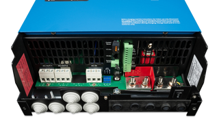Victron MultiPlus 24/5000/120-100 230V VE.Bus – connection area with cover removed
