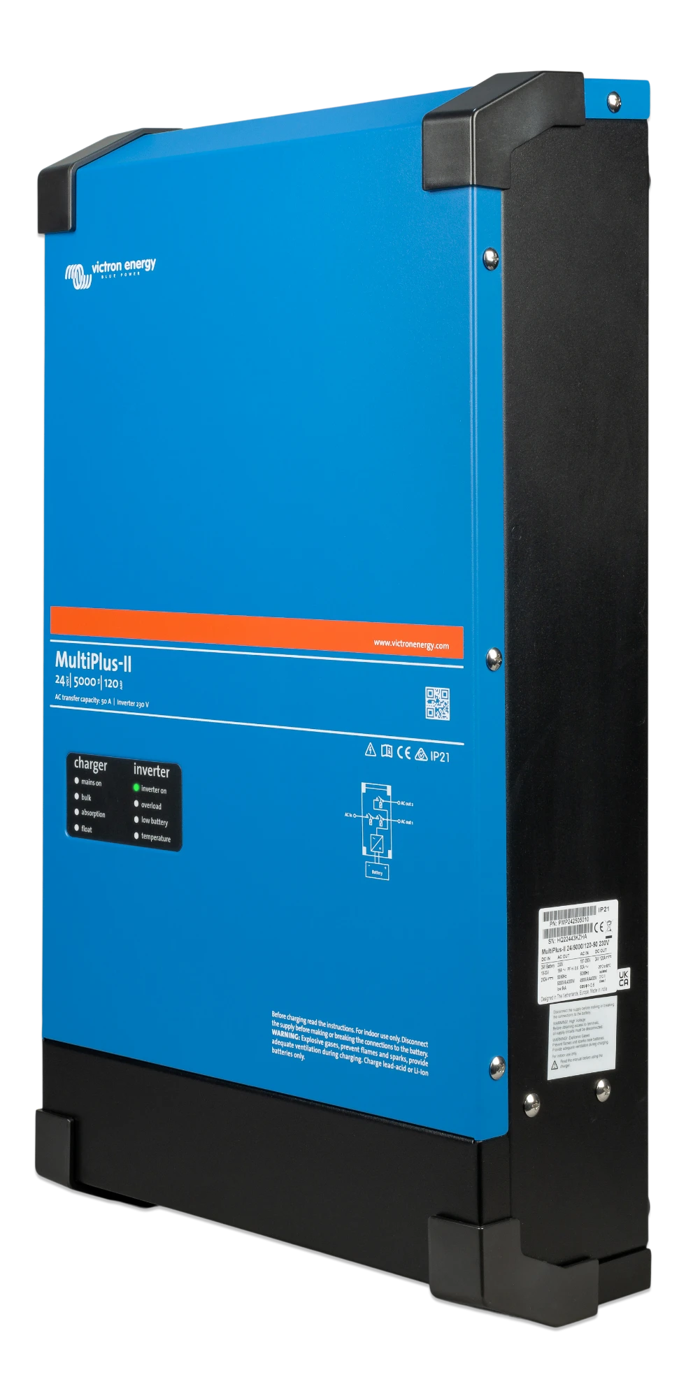 Victron MultiPlus 24/5000/120-100 230V VE.Bus – left side view