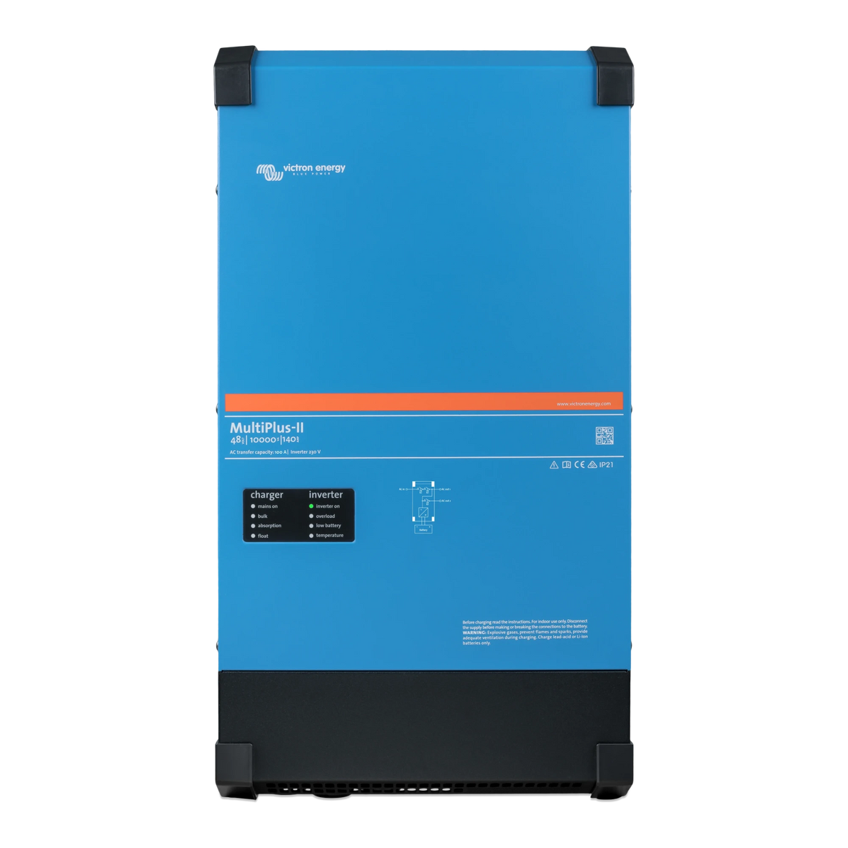 Victron MultiPlus-II 48V inverter charger, 48/10000 front view