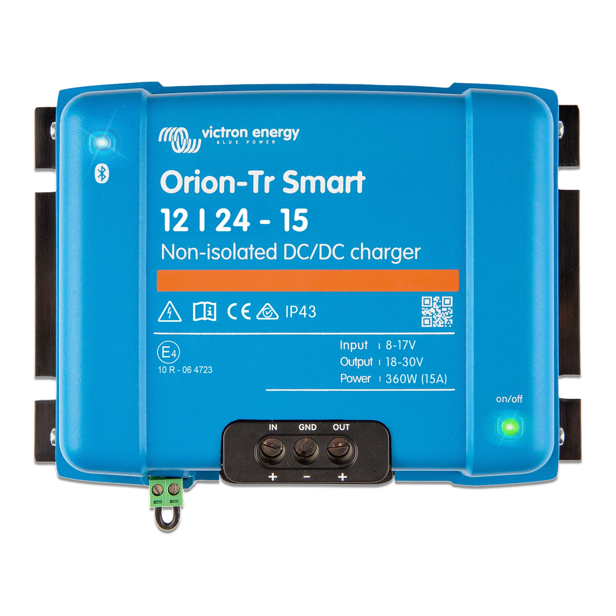 Victron Orion-Tr Smart 12/24-15A non-isolated DC-DC charger, top view